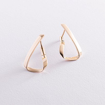 Золотые серьги на английской застежке с07544 №2