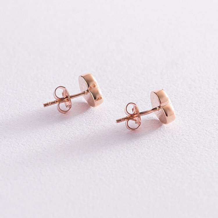 Золоті сережки - пусети "Сердечки" з опалом с07743 від ювелірного магазину Онікс - 4