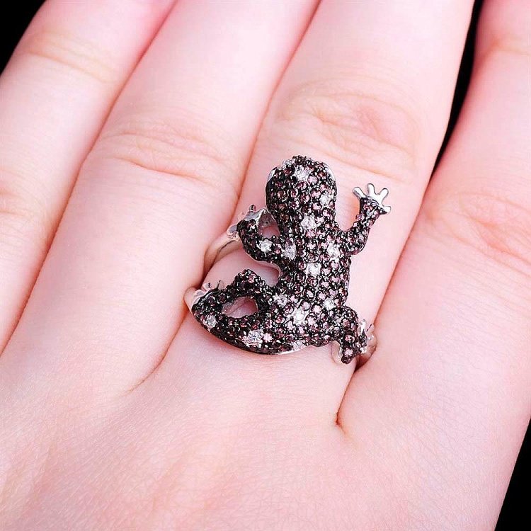 Серебряное кольцо "Ящерица" 111580 от ювелирного магазина Оникс - 6