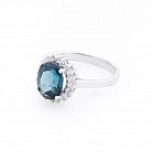Заручальний срібний перстень (топаз, фіаніти) 111466 от ювелирного магазина Оникс - 1