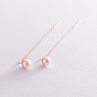Золоті сережки - протяжки з перлами с07595 от ювелирного магазина Оникс