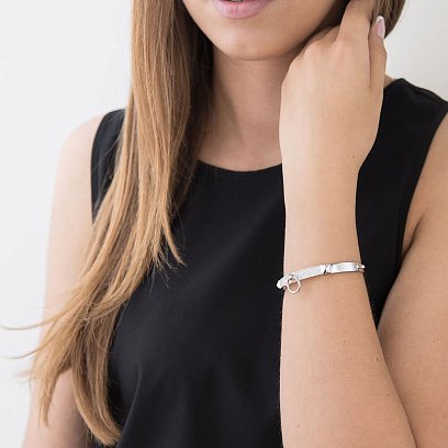 Срібний браслет з фіанітами 14915 №5