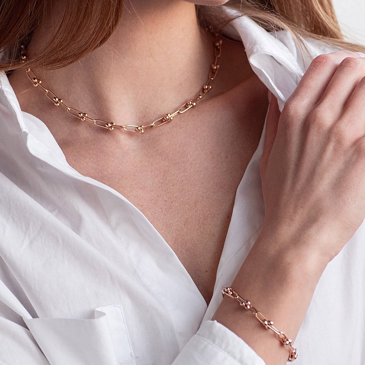 Браслет "Фантазія" в червоному золоті б04704 від ювелірного магазину Онікс - 2