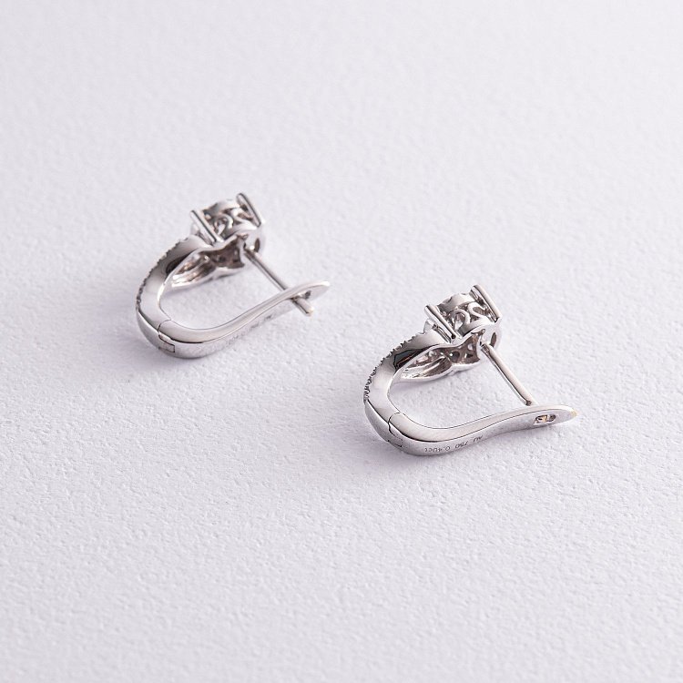 Серьги в белом золоте с бриллиантами с478 - 2 Серьги в белом золоте с бриллиантами с478 от ювелирного магазина Оникс - 2