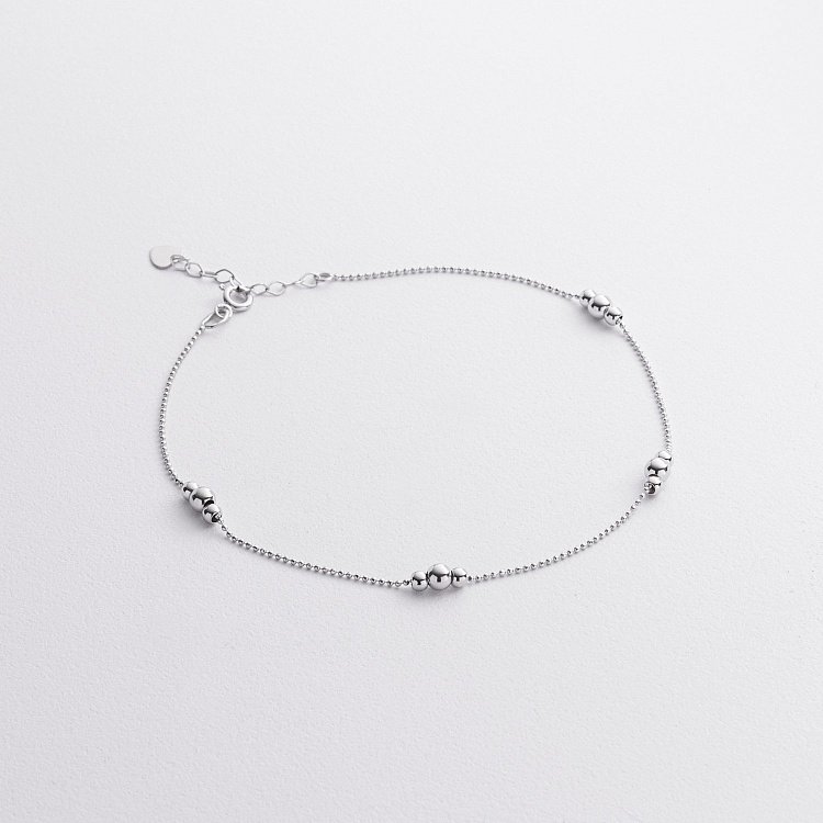 Золотой браслет "Шарики" на ногу б05553 от ювелирного магазина Оникс