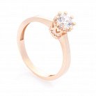 Золотое помолвочное кольцо с фианитом к05908 от ювелирного магазина Оникс