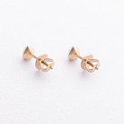 Сережки - пусети "Сердечки" у жовтому золоті с09656 от ювелирного магазина Оникс - 2