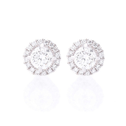 Золотые серьги-пусеты с бриллиантами сб0234ri №2