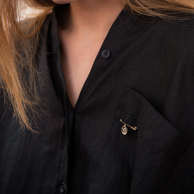 Золота дитяча шпилька "Янголятко" зак00306 від ювелірного магазину Онікс - 2