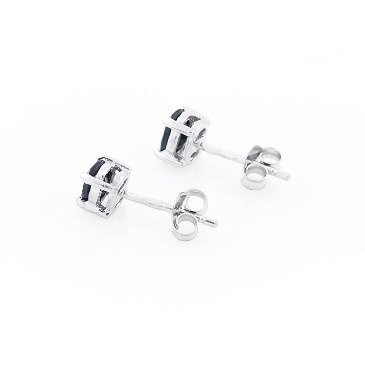 Срібні сережки-пусети з сапфірами 122096 від ювелірного магазину Онікс - 1