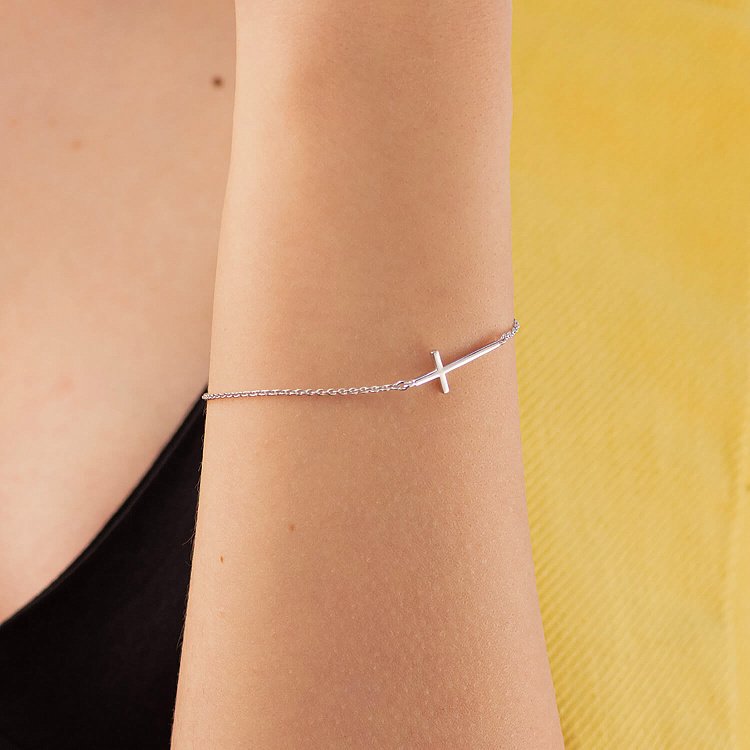 Браслет "Крестик" в белом золоте з2081б от ювелирного магазина Оникс - 2