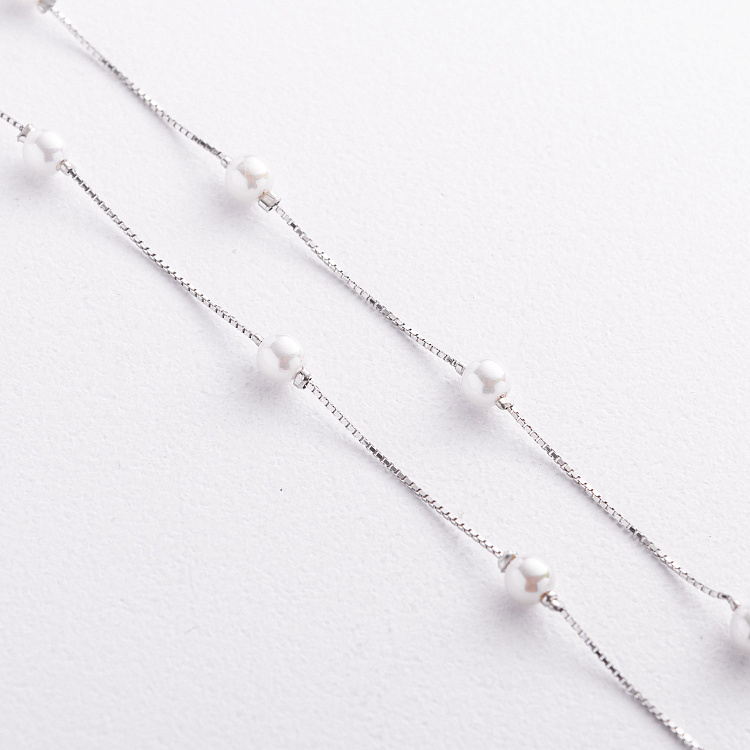 Срібне кольє з перлами 181377 від ювелірного магазину Онікс - 1