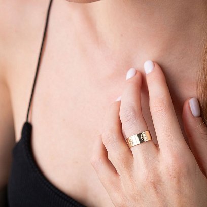 Каблучка "Love" в жовтому золоті к04711 №2