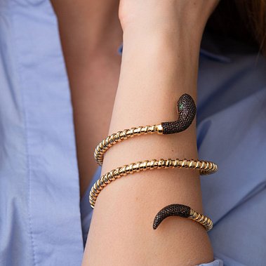 Браслет Змея. Купить золотой и серебряный браслет в виде Змеи Киев, Украина- Oniks