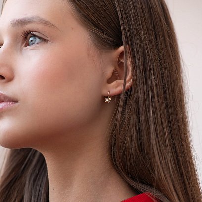 Золоті сережки з фіанітами с05964 №3