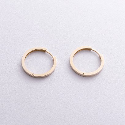 Сережки - кільця в жовтому золоті с08764 №3