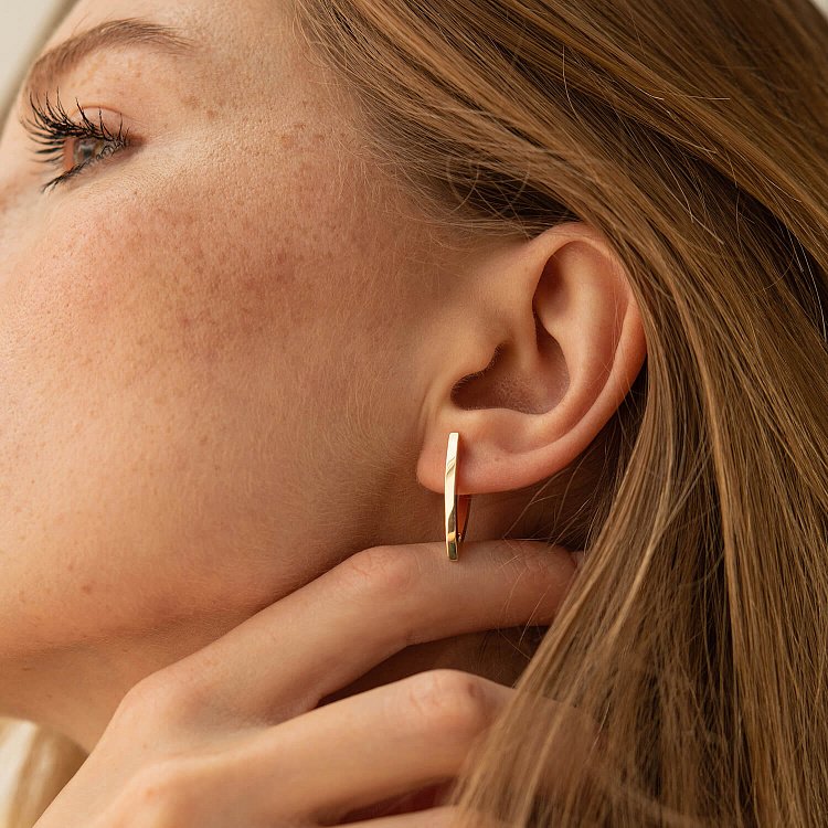 Серьги "Венди" в желтом золоте с08520 от ювелирного магазина Оникс - 4