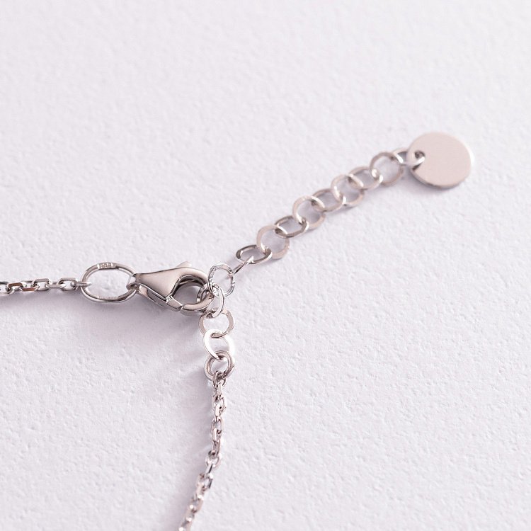 Браслет "Монетка" в білому золоті (можливе гравіювання) б04917 від ювелірного магазину Онікс - 2