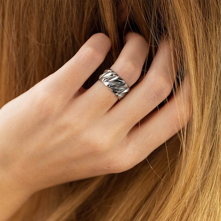 Широкое кольцо "Odette" в серебре 7100 от ювелирного магазина Оникс - 5