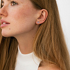 Срібні сережки - пусети "Квіточки" з фіанітами 766 от ювелирного магазина Оникс - 1