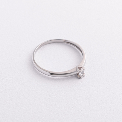 Серебряное кольцо "Сердечко" с фианитом 1612 №2