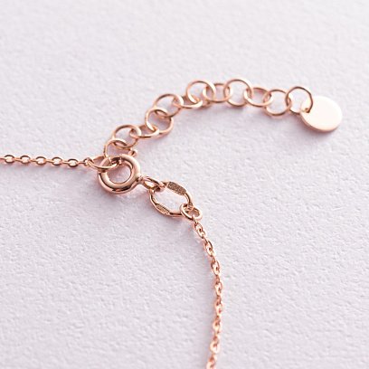 Золотой браслет "Клевер" (черная эмаль) 820189Еч №5