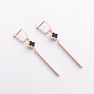 Золотые серьги "Клевер" (эмаль) с09710 от ювелирного магазина Оникс - 3