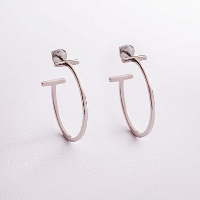 Срібні сережки - пусети "Дафна" 4850 №2