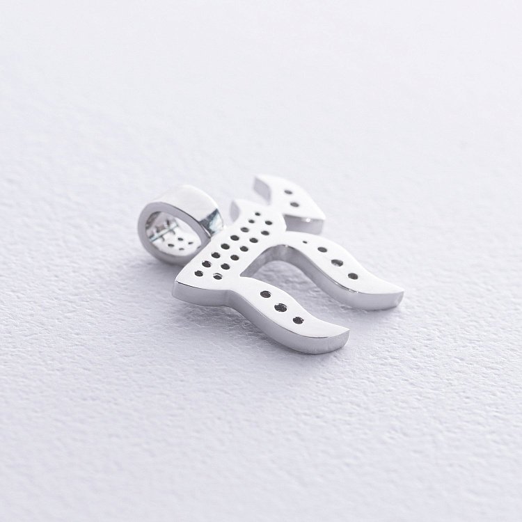 Серебряная подвеска "Хай" с фианитами 1192 от ювелирного магазина Оникс - 2