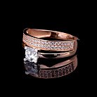 Золотое помолвочное кольцо с фианитами к03850 от ювелирного магазина Оникс - 3