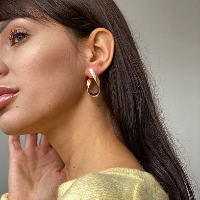 Золотые серьги "Возвращение" с04614 №4