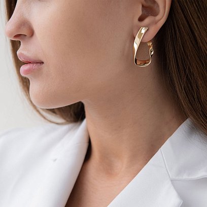 Серьги на английской застежке (желтое золото) с07131