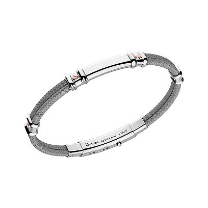 Чоловічий браслет з срібною та золотою вставкою Zancan EXB577R-GR