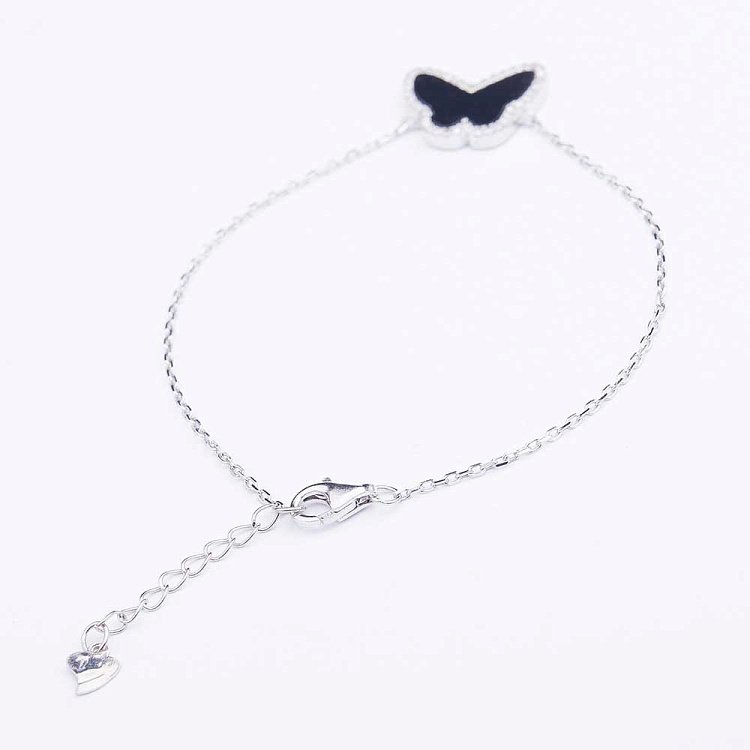 Срібний браслет "Метелик" з оніксом і фіанітами 141028 від ювелірного магазину Онікс - 3