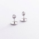 Серебряные серьги - пусеты "Круг" OR118110 от ювелирного магазина Оникс - 3