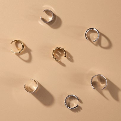 Серебряная серьга - каффа 123017 №10