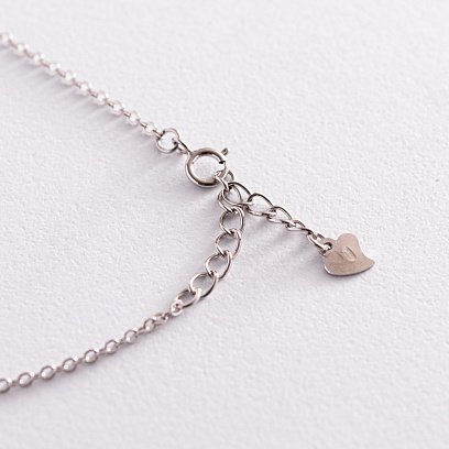 Срібний браслет на ногу з фіанітами 141599 №5