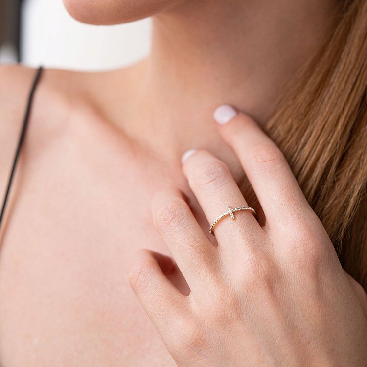 Кольцо "Дейзи" в желтом золоте (фианиты) з3913ж от ювелирного магазина Оникс - 1