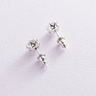 Срібні сережки-гвоздики (фіаніт) 122080 от ювелирного магазина Оникс - 2