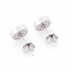 Срібні сережки-пусети з фіанітами 122457 от ювелирного магазина Оникс - 1