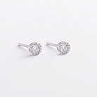 Золотые серьги - пусеты с бриллиантами сб0665ca от ювелирного магазина Оникс