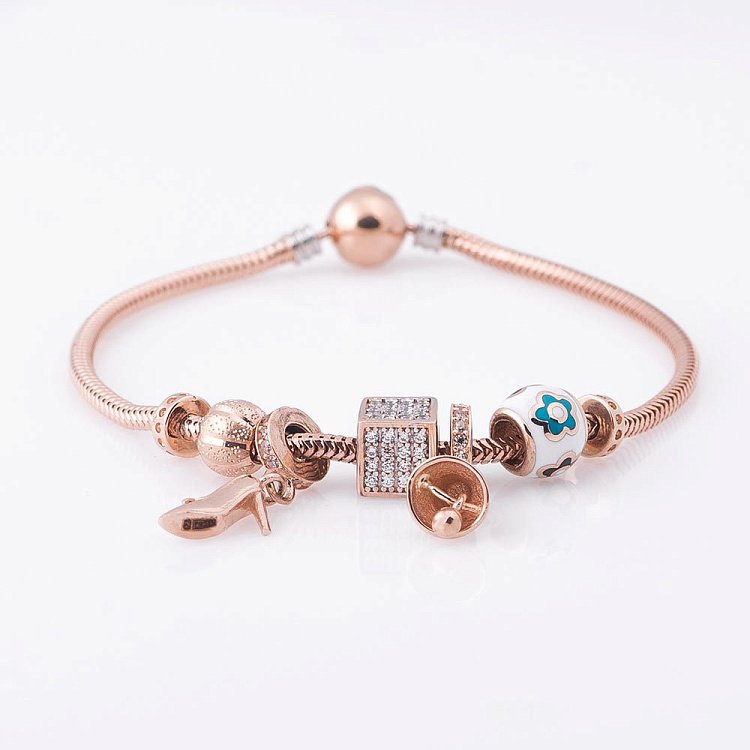 Золотий браслет з Шарм (фіаніти) б02778 від ювелірного магазину Онікс - 1