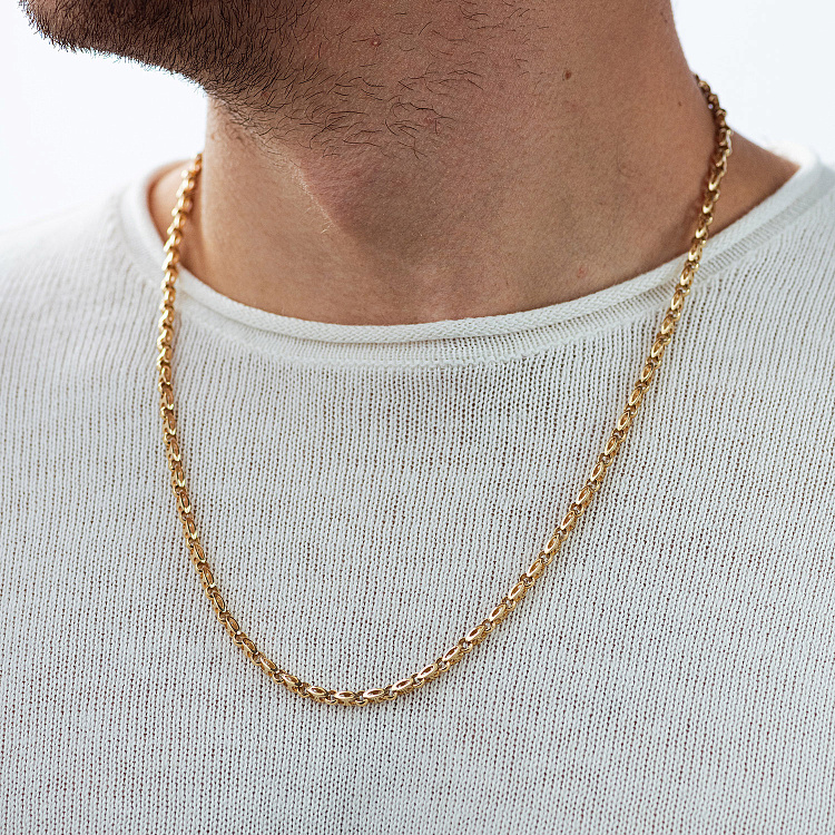 Фантазійний ланцюжок у жовтому золоті ц00439 від ювелірного магазину Онікс - 5