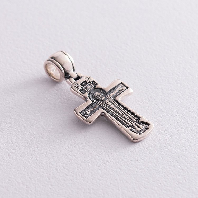 Срібний хрестик "Розп'яття. Божа Матір "Оранта " 13443 від ювелірного магазину Онікс