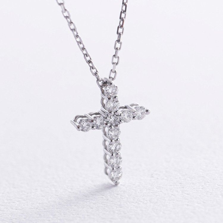 Золотое колье "Крестик" с бриллиантами 738331121 от ювелирного магазина Оникс