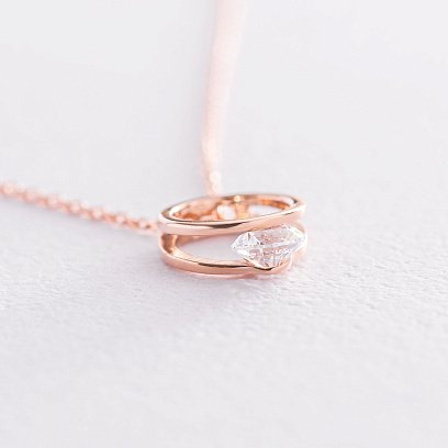 Колье "Амелия" в красном золоте (фианит) кол01899 №5