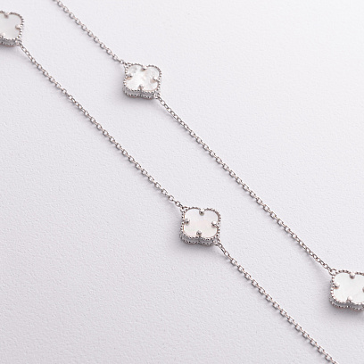 Срібне кольє "Конюшина" (перламутр) 181339 №4