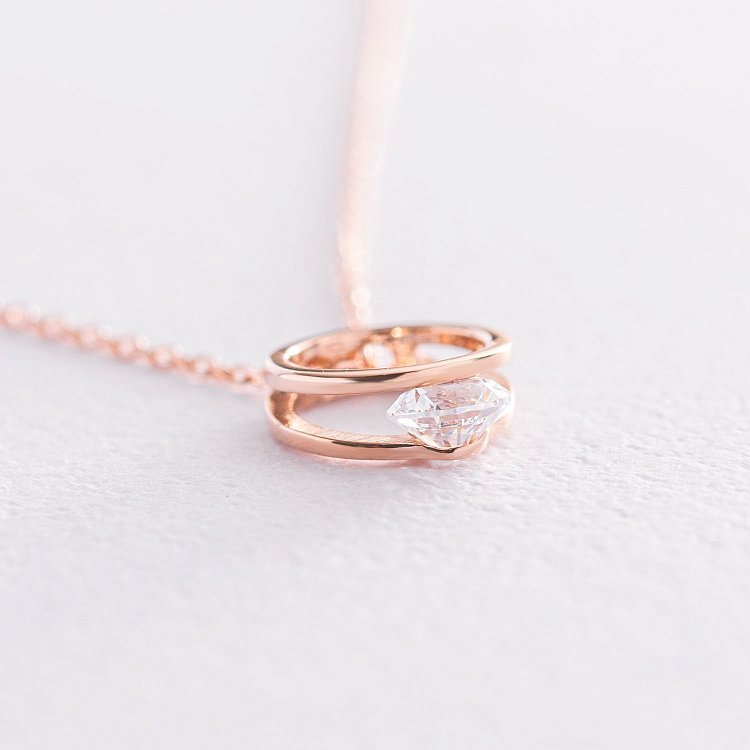 Колье "Амелия" в красном золоте (фианит) кол01899 от ювелирного магазина Оникс - 4