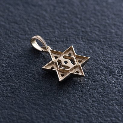 Золотая подвеска "Звезда Давида" (фианит) п03886 №3