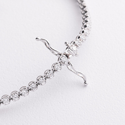 Браслет Теніс у білому золоті з білими діамантами бб0050sm №3